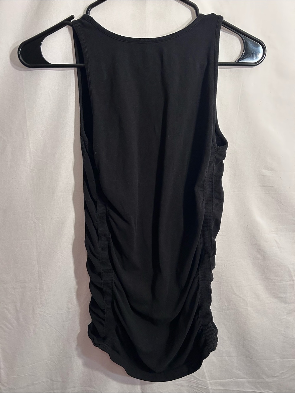 Athleta Black Scoop Neck Tank with Side Ruching - Picture 2 of 2